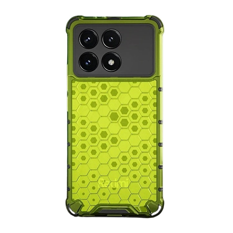 Shockproof Armor Soft Silicone+PC Transparent Honeycomb Phone Back Case for Xiaomi POCO F6 Pro