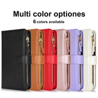 Leather Zipper Wallet Phone Case with Card Holder & Wrist Strap for iPhone 16 Series – Stylish Convenience