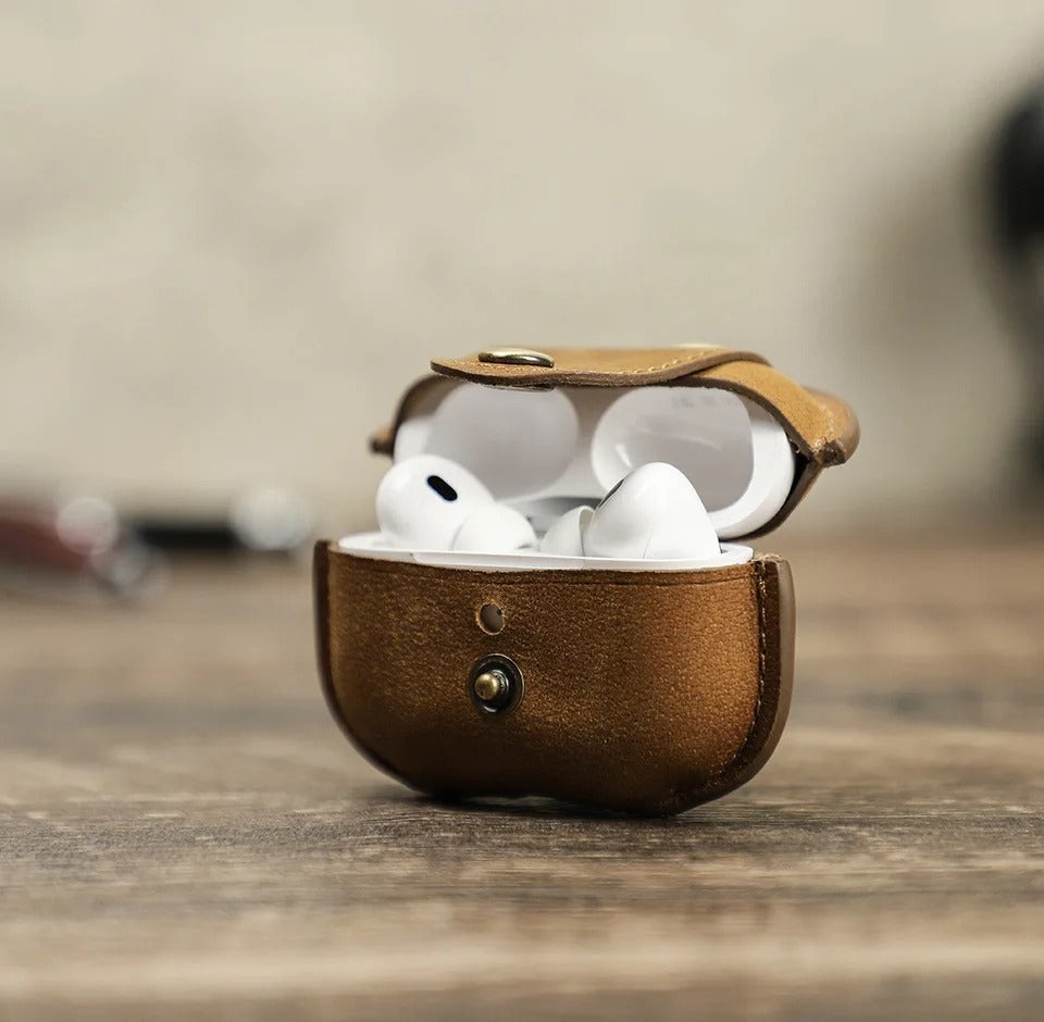 Premium Handmade Cowhide Leather Pouch for AirPods Pro 2