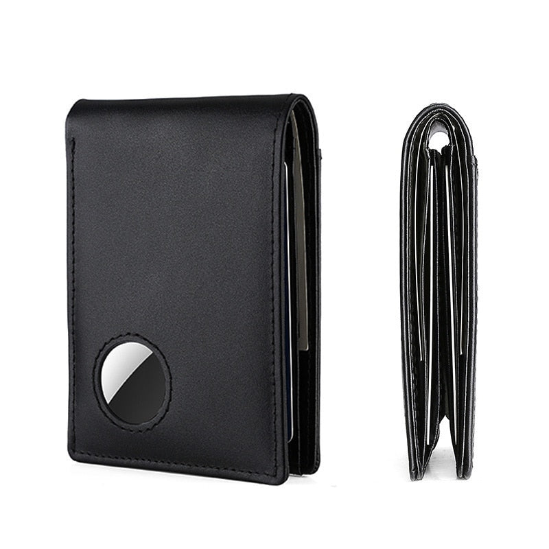 Luxury Genuine Leather AirTag Wallet