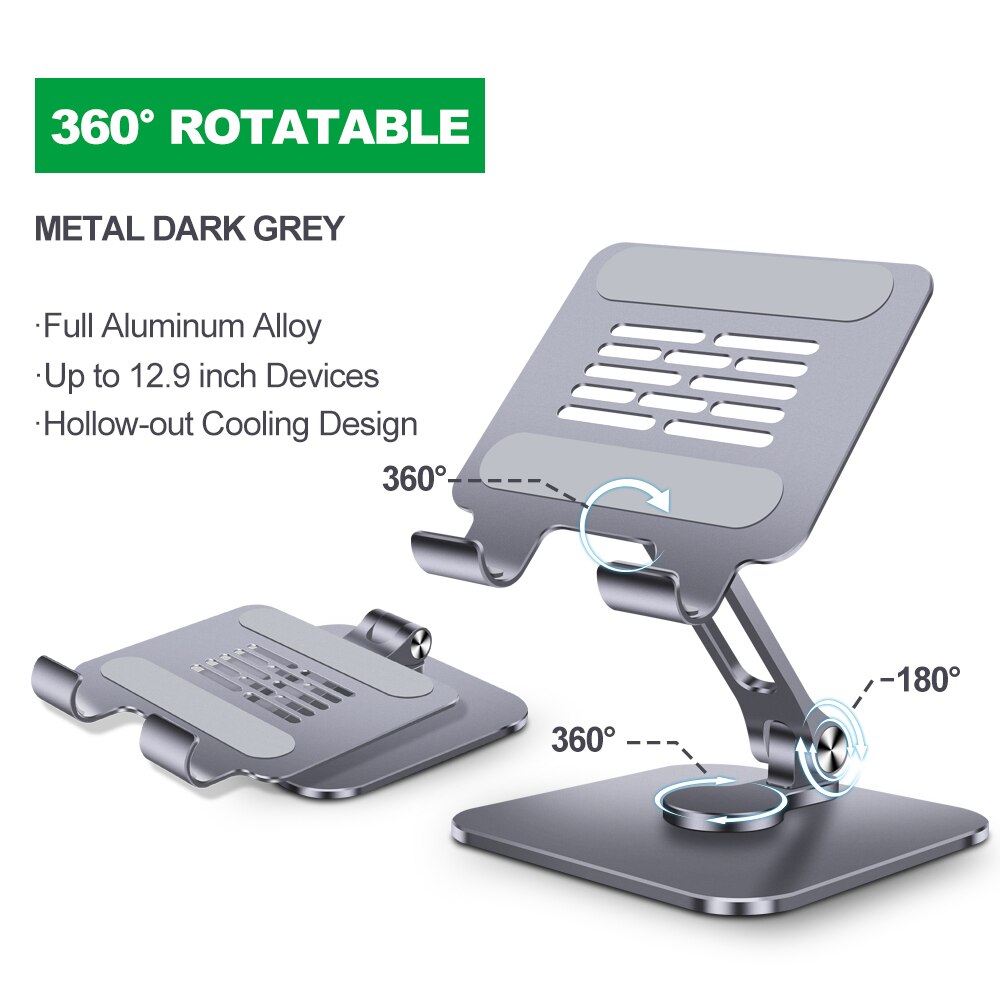 Aluminum Foldable 360-Degree Tablet Stand