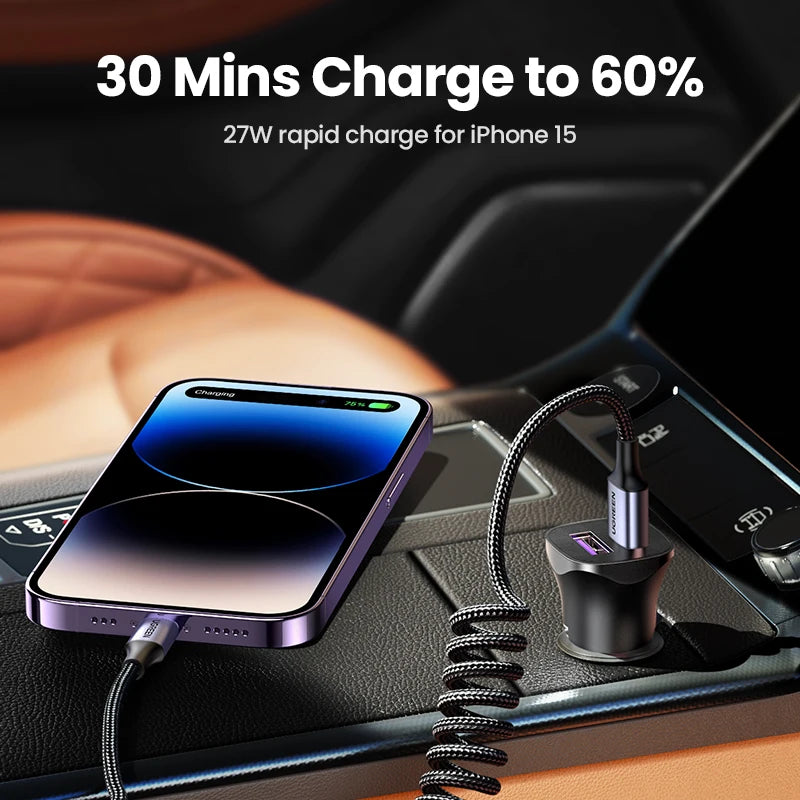 UGREEN 30W USB-C Car Charger with PD3.0 & Quick Charge 4.0