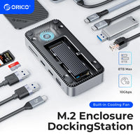 ORICO M2P7 USB-C Hub and M.2 NVMe/SATA SSD Enclosure with Cooling Fan