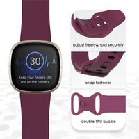 Classic Soft Silicone Replacement Band for Fitbit Versa 3 and Fitbit Sense