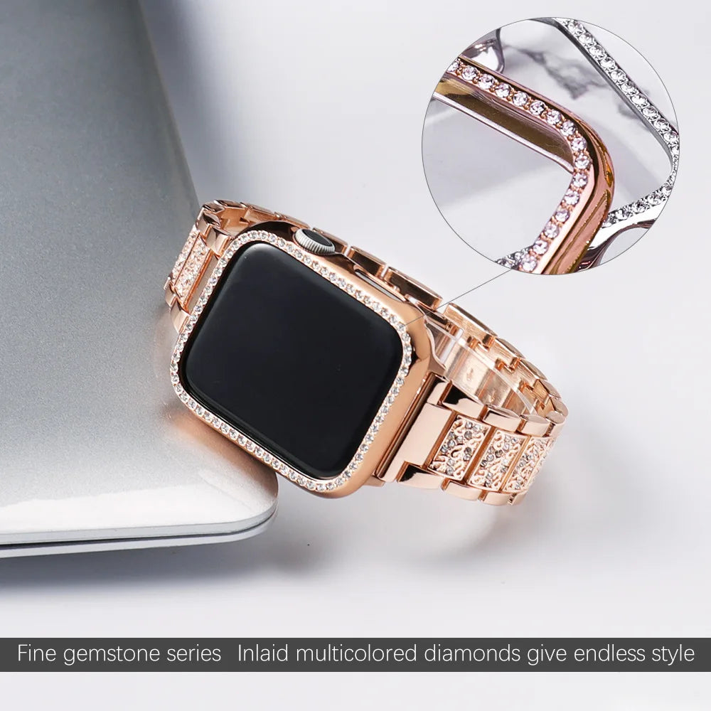 Case Bling Diamond Metal Strap for Apple Watch