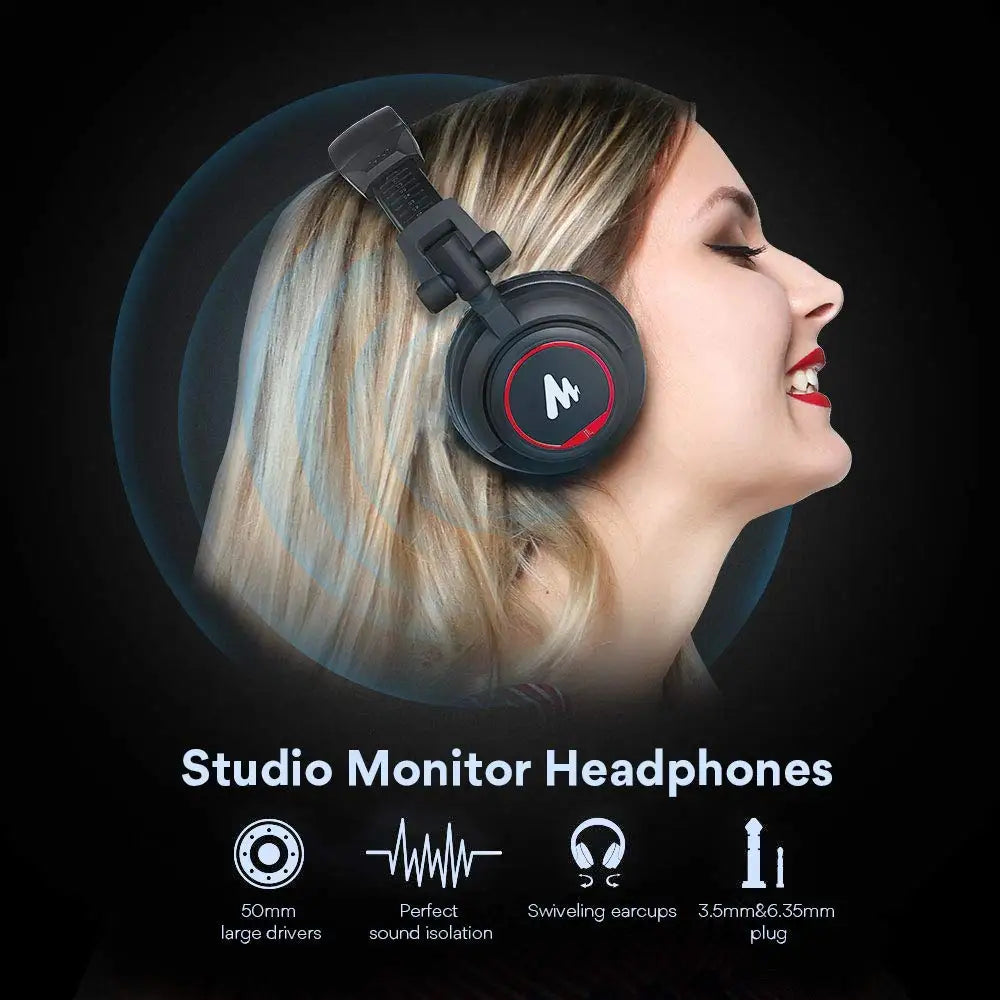 Maono 50mm Driver Over-Ear Studio Headphones – Superior Sound Quality and Comfort