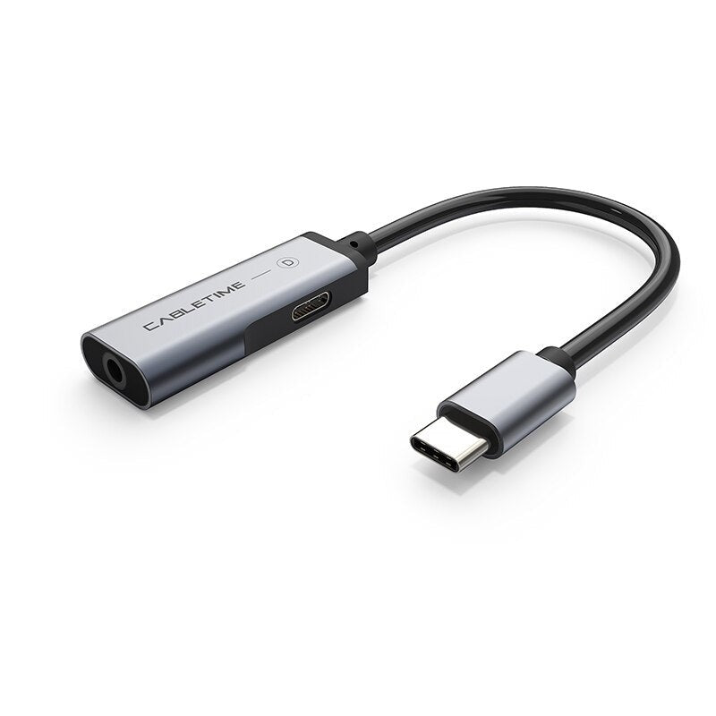 CABLETIME USB-C to 3.5mm + USB C Adapter