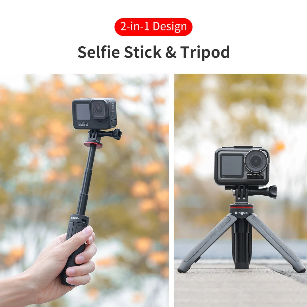 KingMa Portable Extension Tripod Selfie Stick Grip for GoPro & DJI OSMO Action Cameras