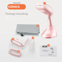 KONKA Pink Garment Steamer - 1500W Portable Ironing Machine with 15 Seconds Fast-Heat and Big Steam
