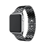 Stainless Steel Fish-Scale Metal Link Strap for Apple Watch