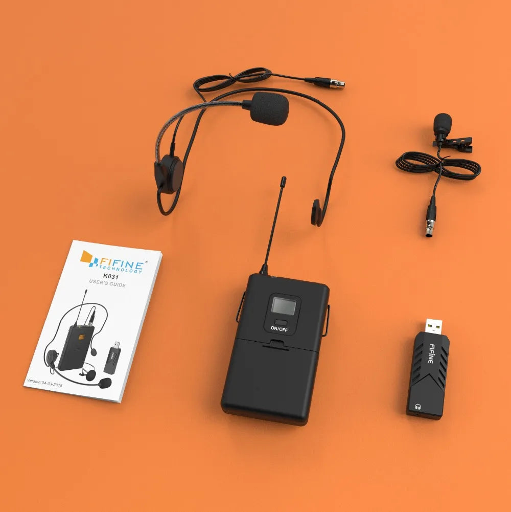 Fifine Wireless Lavalier Microphone with USB Receiver – Seamless Audio for Professionals