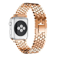 Stainless Steel Fish-Scale Metal Link Strap for Apple Watch