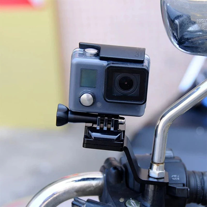 Aluminum Motorcycle Rearview Mirror Mount Bracket Holder for Action Cameras