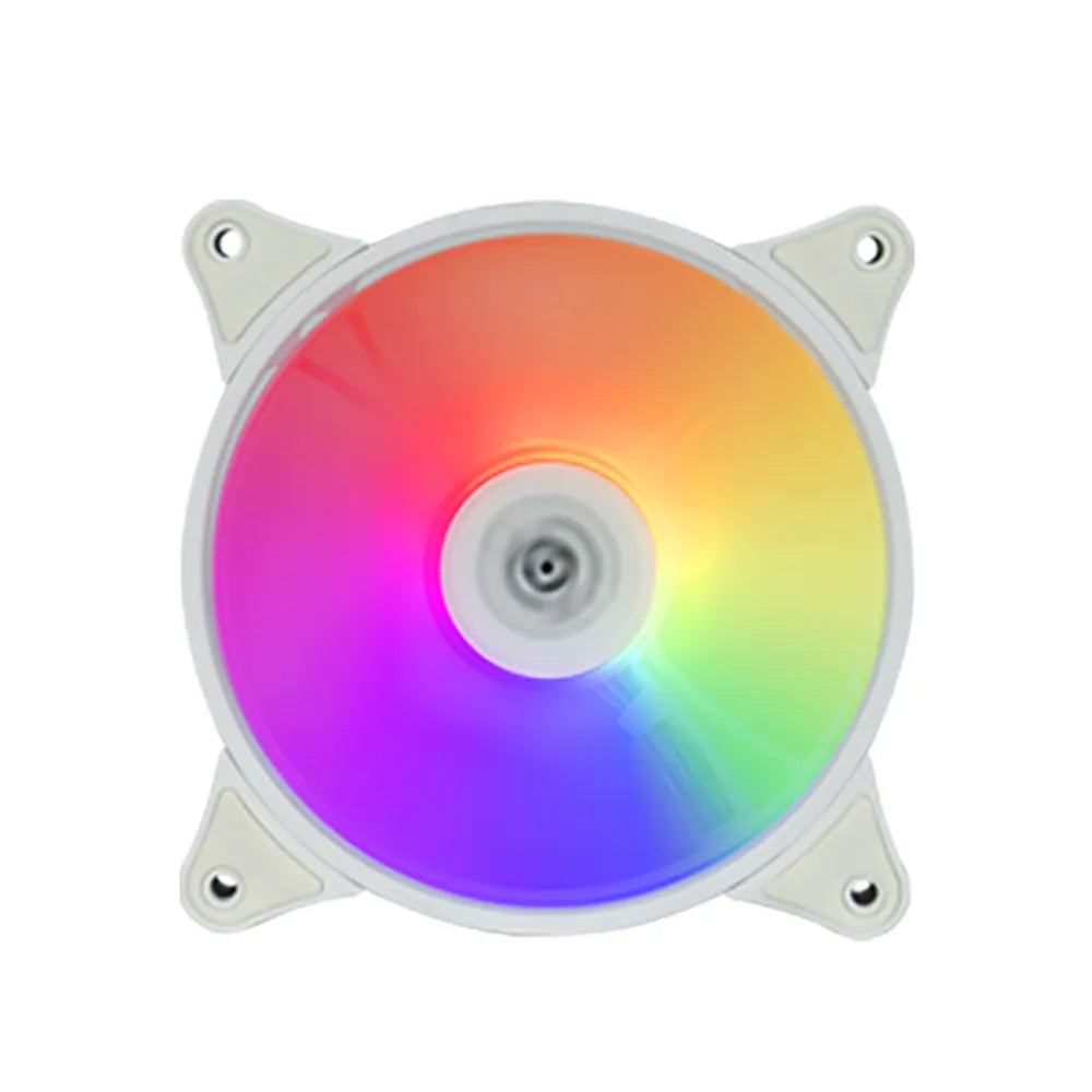 Aigo AR12 White 120mm RGB Cooling Fan - 3-Pin, Aura Sync, Silent Case Fan with Controller