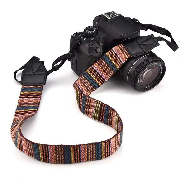 Vintage Style Striped Soft Neck Strap Shoulder Belt