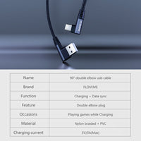 FLOVEME 3A Fast Charger Cable Type C / Lightning / Micro USB