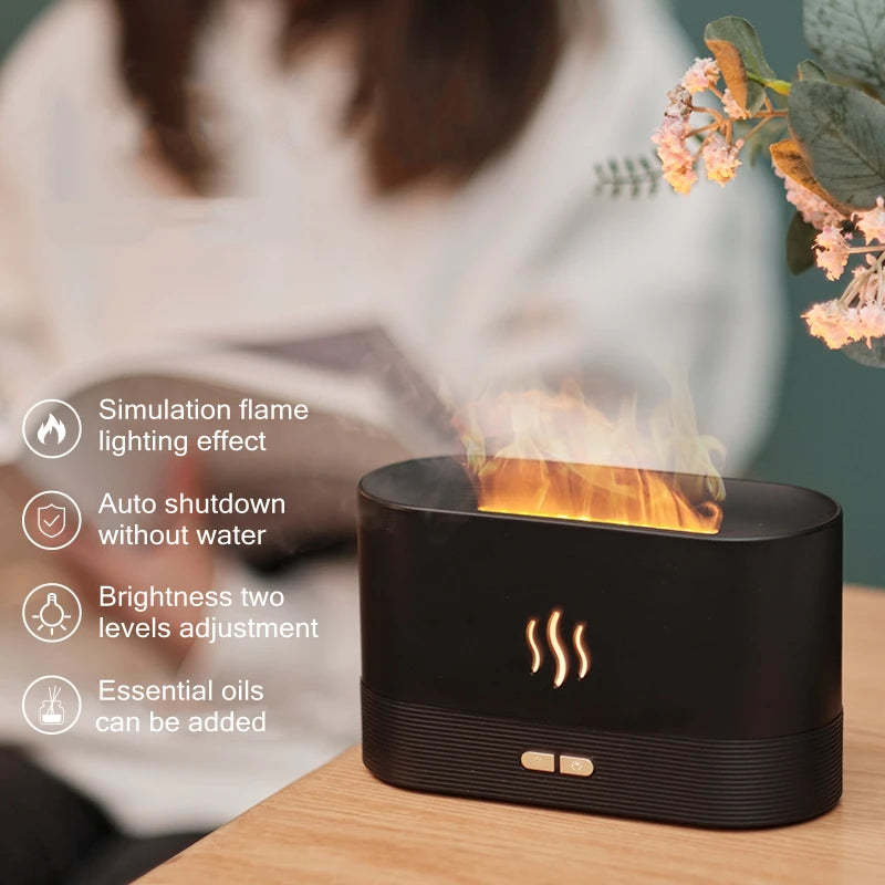 Himist 180ml USB Fragrance Essential Oil Diffuser with Simulation Flame