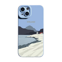 Landscape Oil Painting Anti-Shock Lens Protection Case for iPhone 14 Series