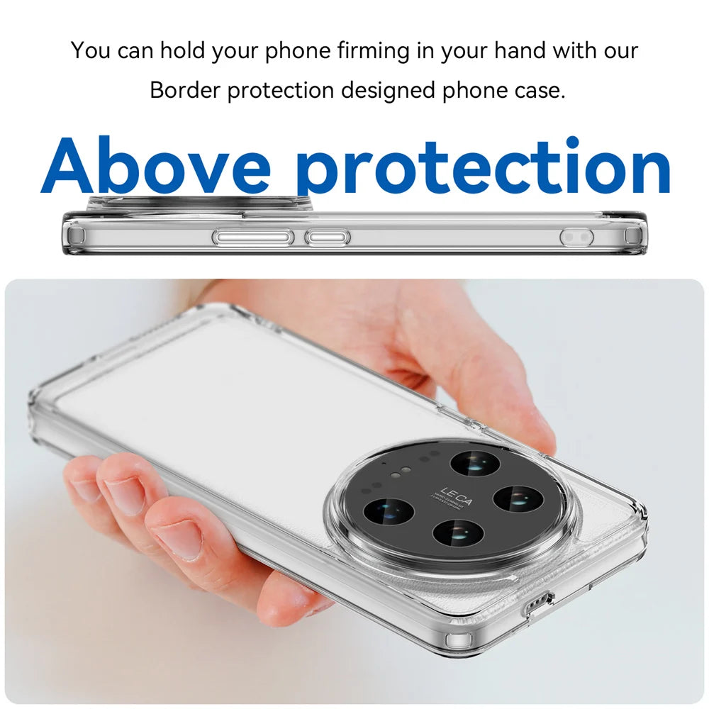 Transparent Shockproof Soft TPU Silicone Clear Phone Back Case for Xiaomi 14 Series