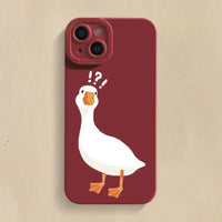 Cute Cartoon Duck Shockproof Soft Silicone Phone Case for iPhone 15 Series