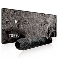 Tokyo City Urban Road Scatter Map Printed Gaming Mouse Pad