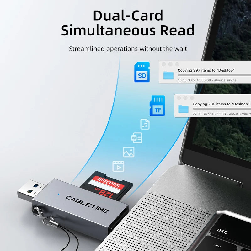 CABLETIME USB 3.0 Card Reader