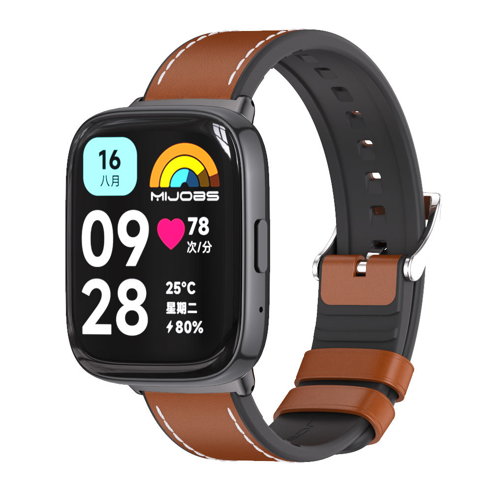 Breathable Leather Watch Band Strap for Redmi Watch 3 Active