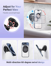 Multi-Surface Suction Magnetic Phone Mount Detachable Hands-Free Phone Holder