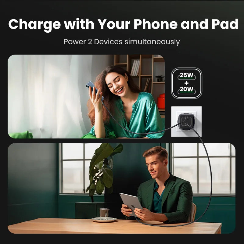 UGREEN 45W GaN USB-C Fast Charger with QC 3.0