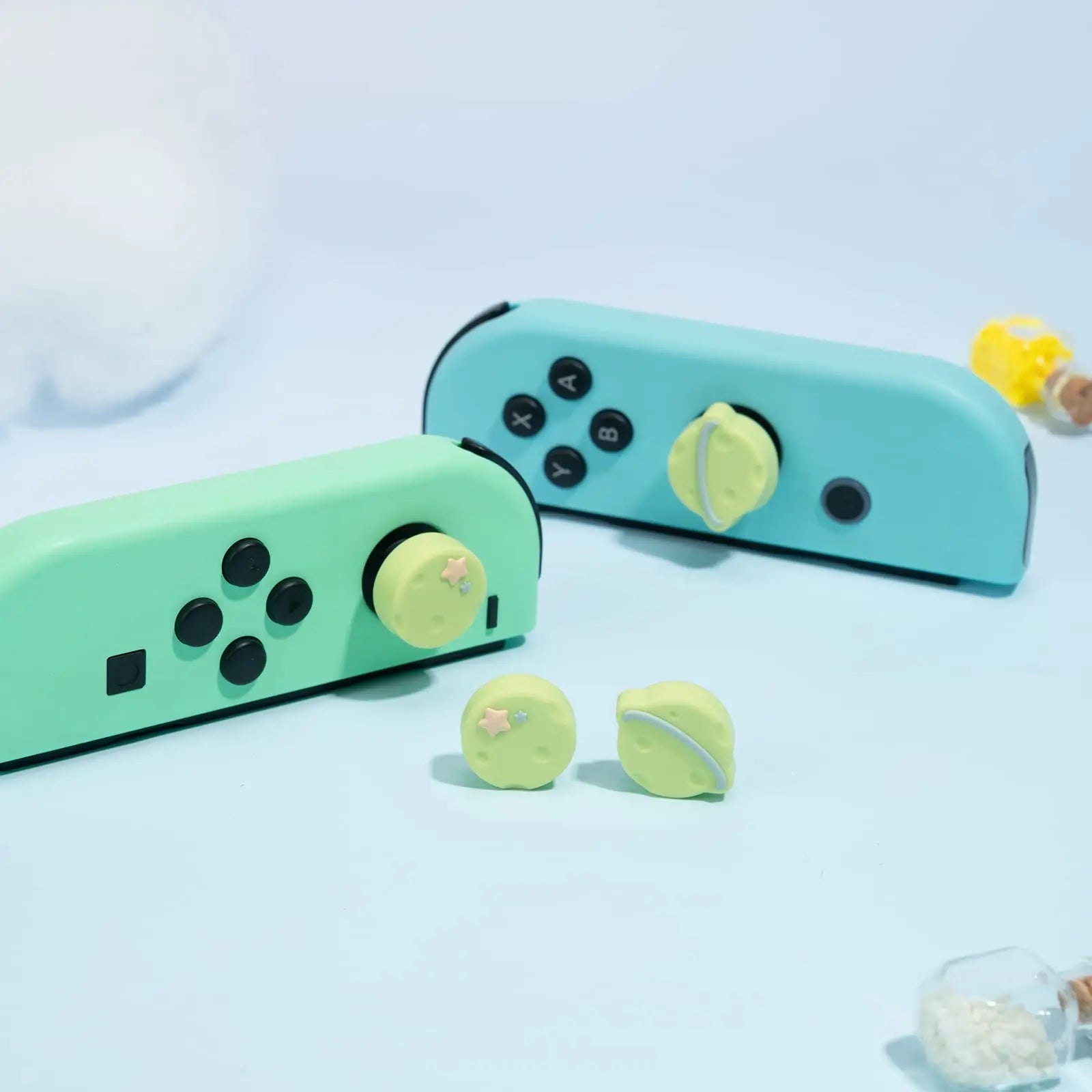 4-Pieces Green Silicone Thumb Grip Caps for Nintendo Switch