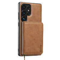 Magnetic Detachable Wallet Case for Samsung Galaxy S25 Series with Zipper and Card Slot