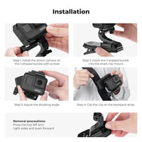 K&F Concept Action Camera 360° Rotating Backpack Strap Mount