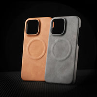 Ultra-Thin Magnetic Matte PU Leather Case for iPhone 15 Series