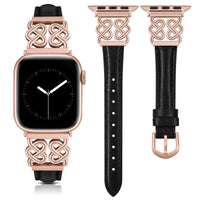 Dressy and Elegant Celtic Heart Knot Leather Band for Apple Watch