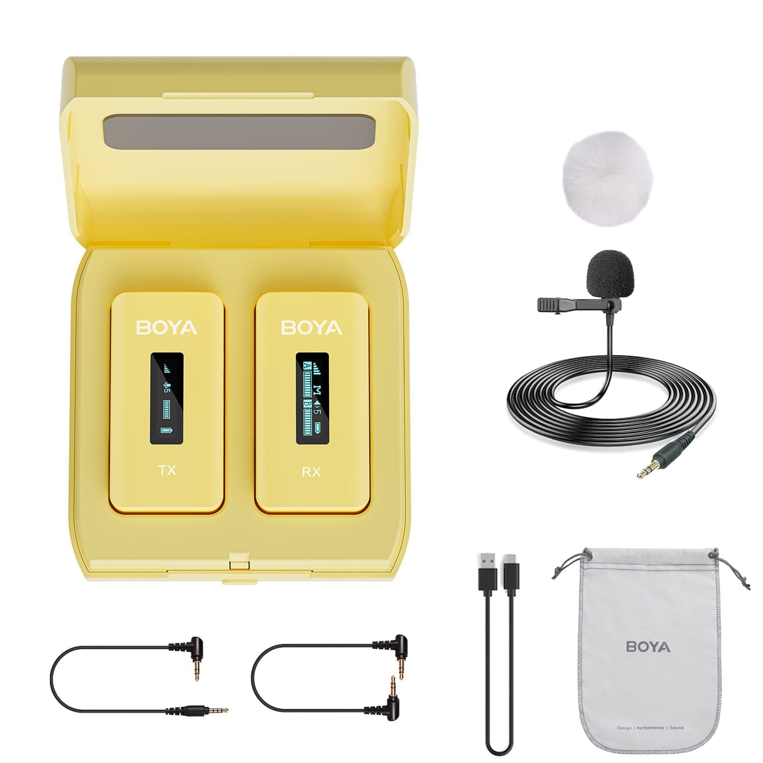 BY-XM6 Color Series Wireless Lavalier Lapel Microphone Kit with Charging Case