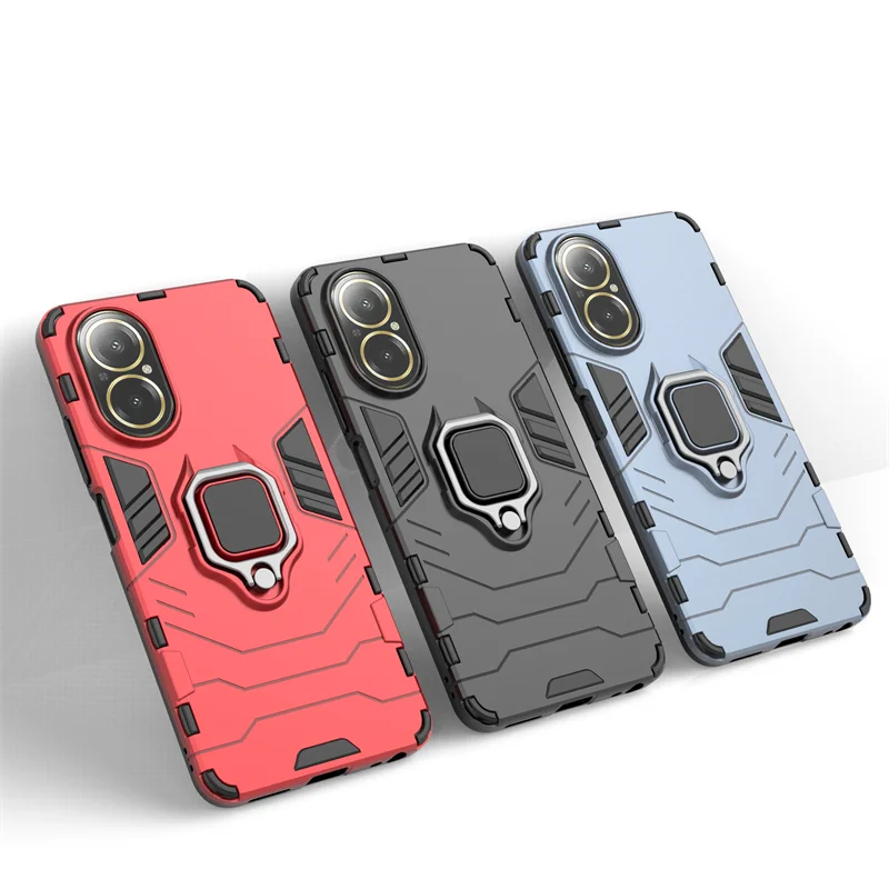 Shockproof Hard PC Case with Finger Ring Stand Holder for Realme C67