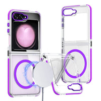 Premium Transparent Magnetic Case with Anti-Skid Bumper for Samsung Galaxy Z Flip 6