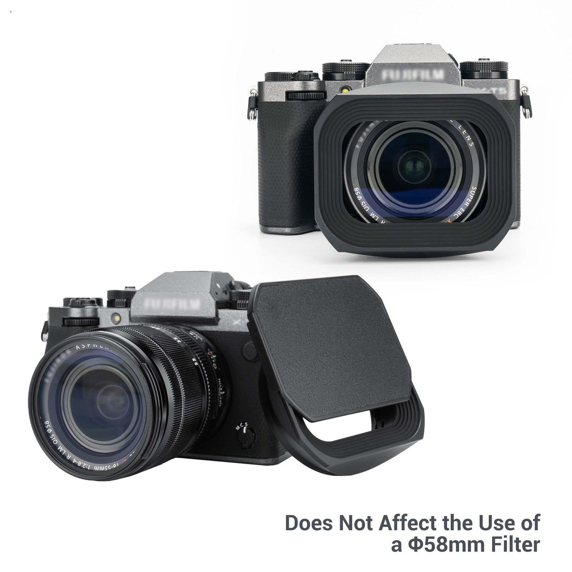 JJC Square Metal Lens Hood Compatible with Fujifilm XF14mm F2.8 R Lens