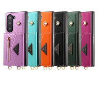 Crossbody Leather Zipper Wallet Case with Card Slots & Long Lanyard for Samsung Galaxy Z Fold 6