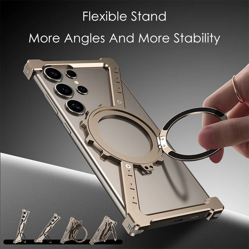 Z-Shaped Gear Design Aluminum Alloy Magnetic Case for Samsung Galaxy S24 Ultra