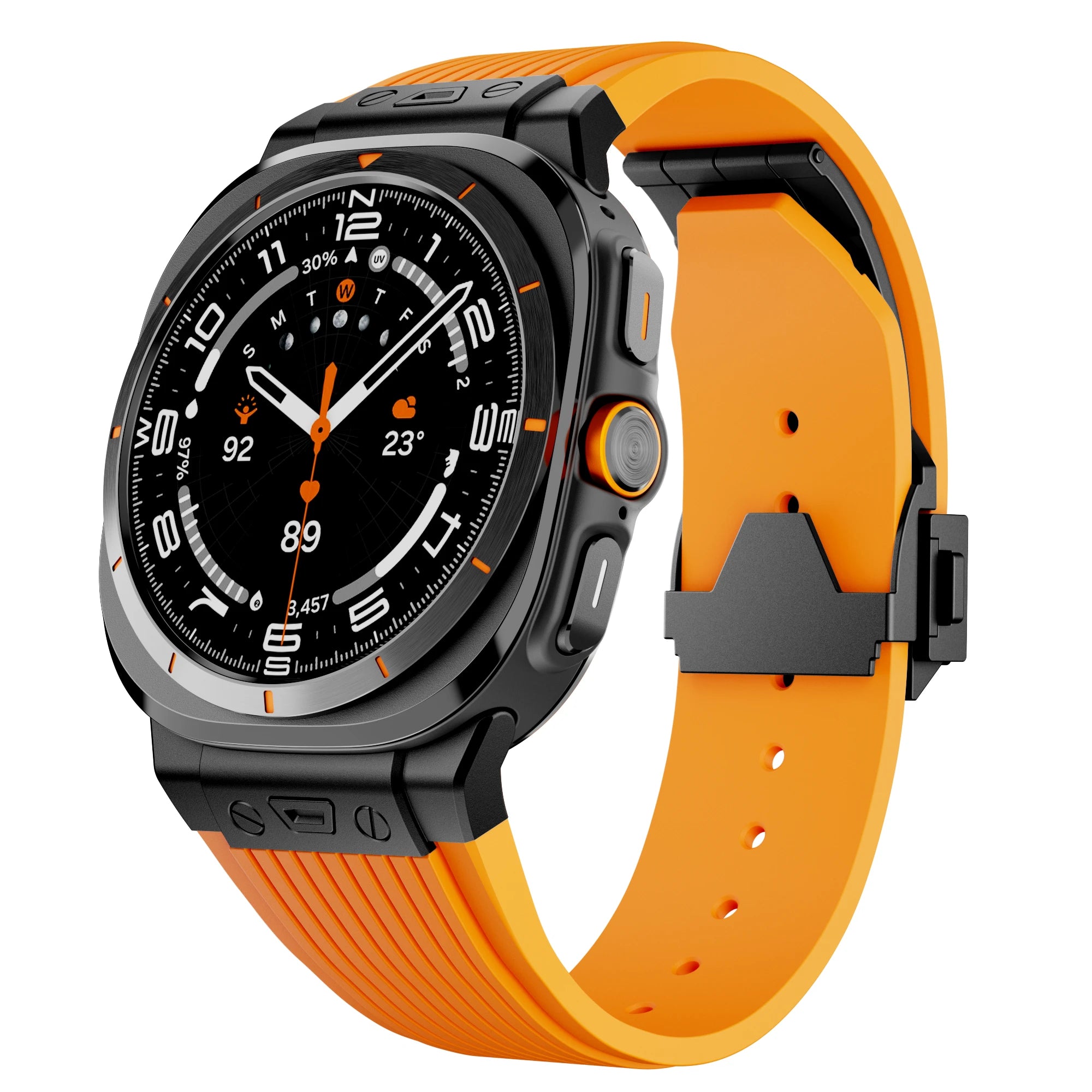 Metal No Gaps Curved End Silicone Strap for Samsung Galaxy Watch Ultra