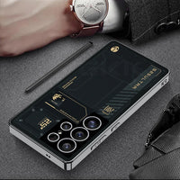 Samsung Galaxy S25 Ultra Shockproof Soft Edge Frosted Hard Case with Painted Plating