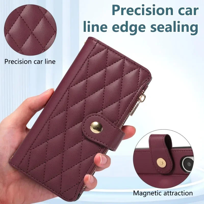 Crossbody Leather Phone Case for Samsung Galaxy Z Fold 6 - Stylish Protection on the Go