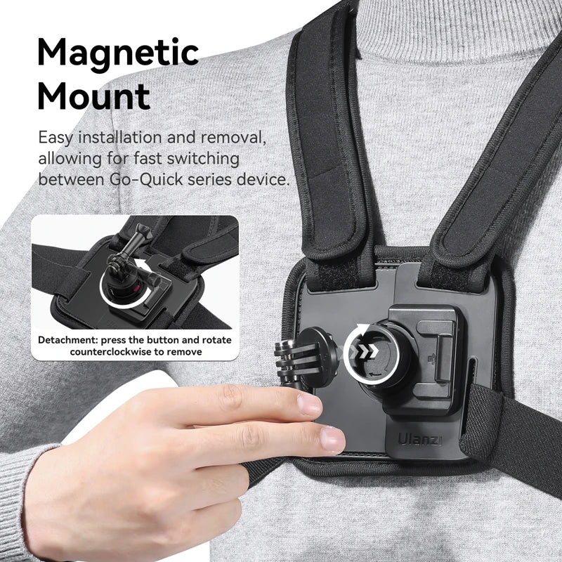 Ulanzi Go-Quick II Magnetic Chest Strap for Action Camera