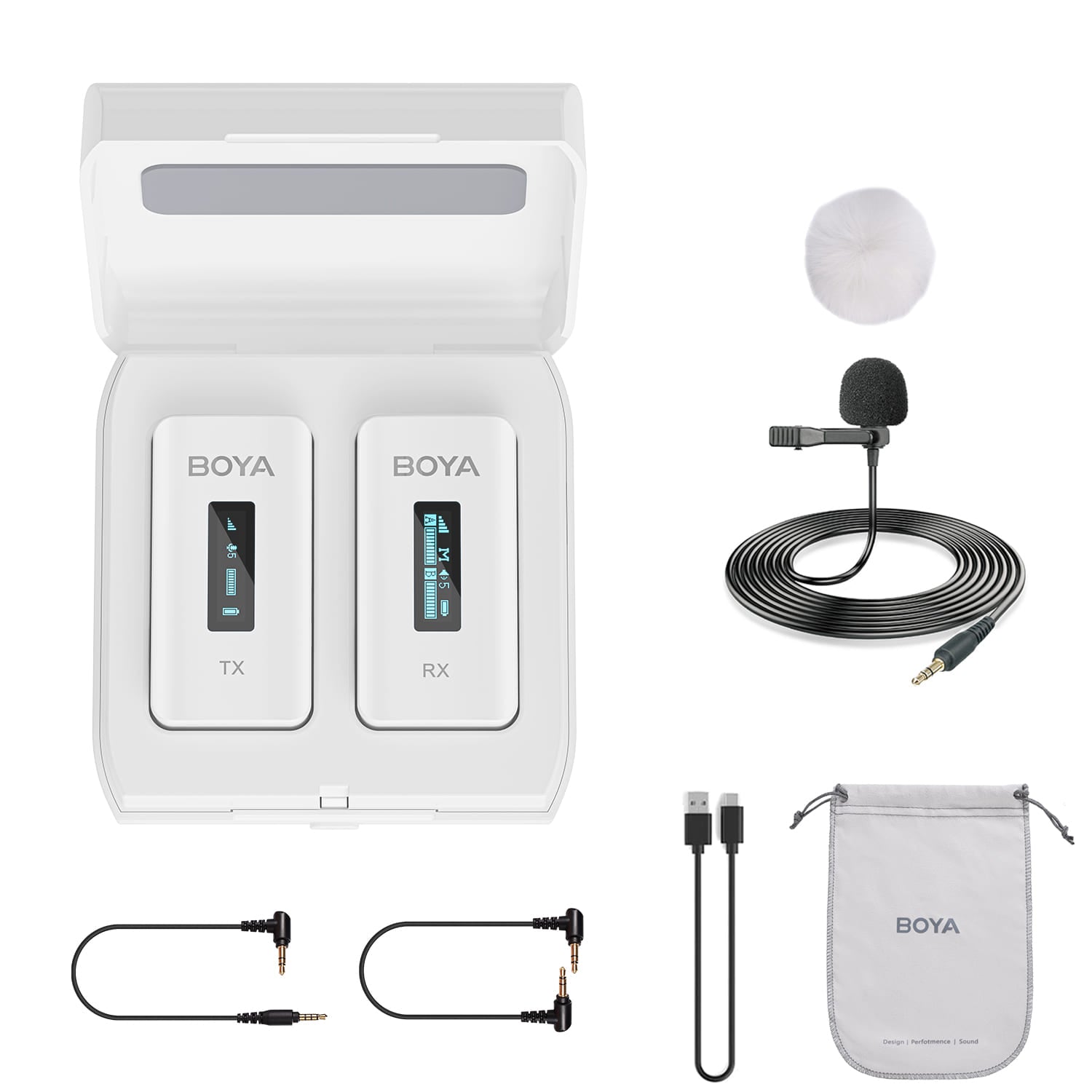 BY-XM6 Color Series Wireless Lavalier Lapel Microphone Kit with Charging Case