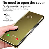 Magnetic Plastic Shockproof Phone Case with Mirror Leather Holder for Samsung Galaxy Z Fold 5