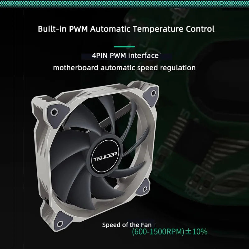 TEUCER XF-01 4PIN PWM 1500RPM Computer Silent PC CPU Fan