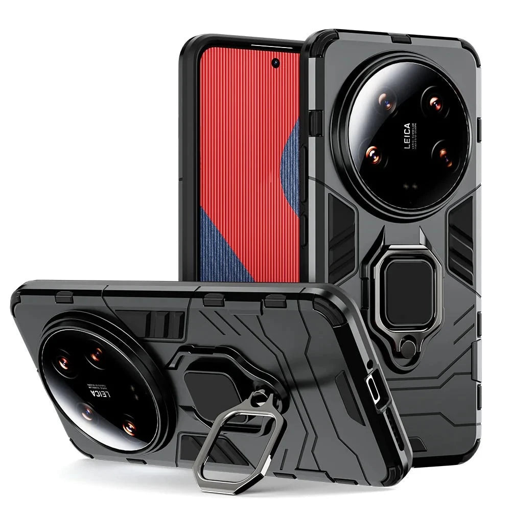 Shockproof Armor Case with Metal Ring Stand Holder for Xiaomi 14 Series