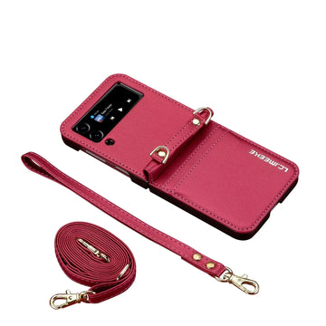 Crossbody Leather Wallet Case for Samsung Galaxy Z Flip 5