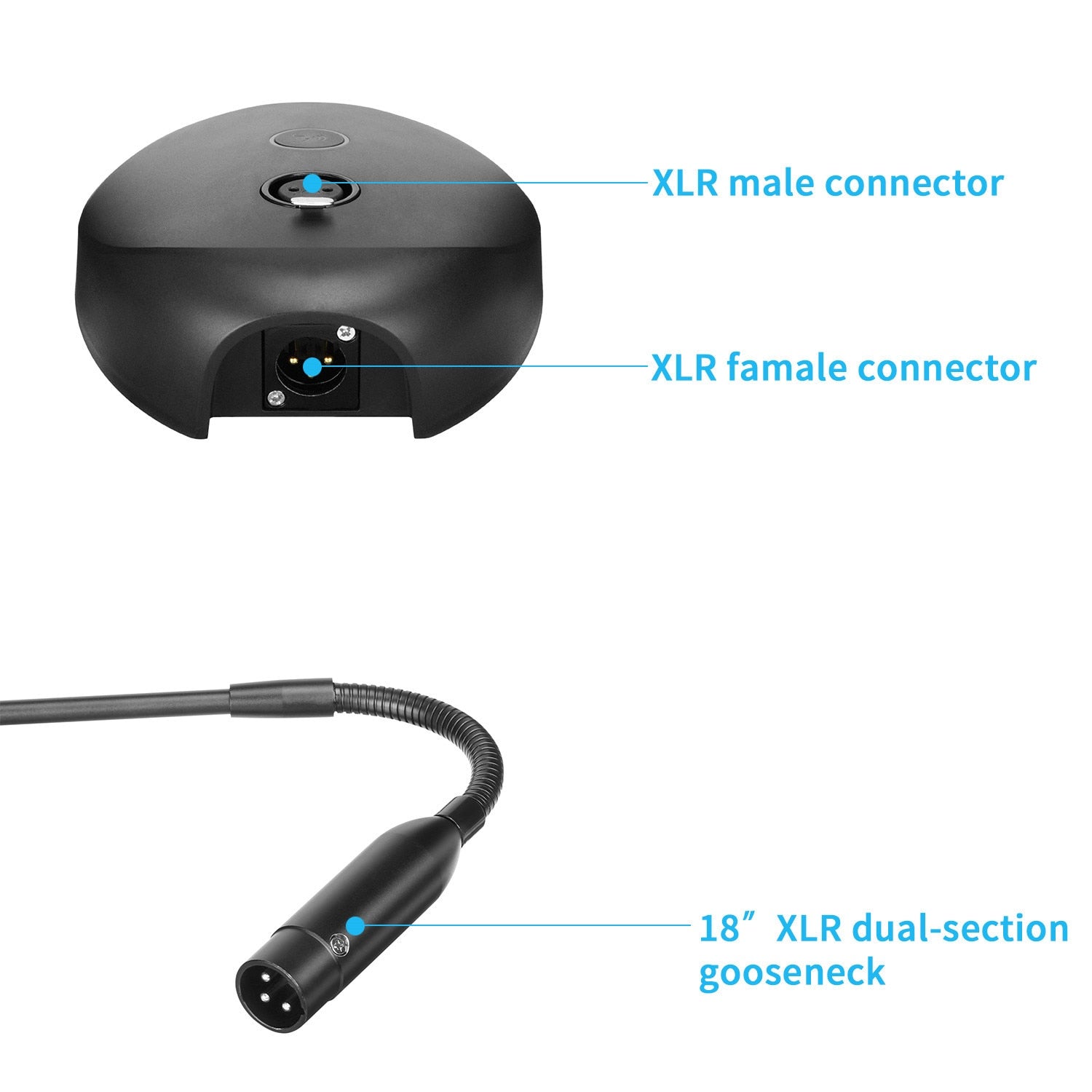 BOYA BY-GM18CB Cardioid XLR Wired Plug Gooseneck Desktop Microphone